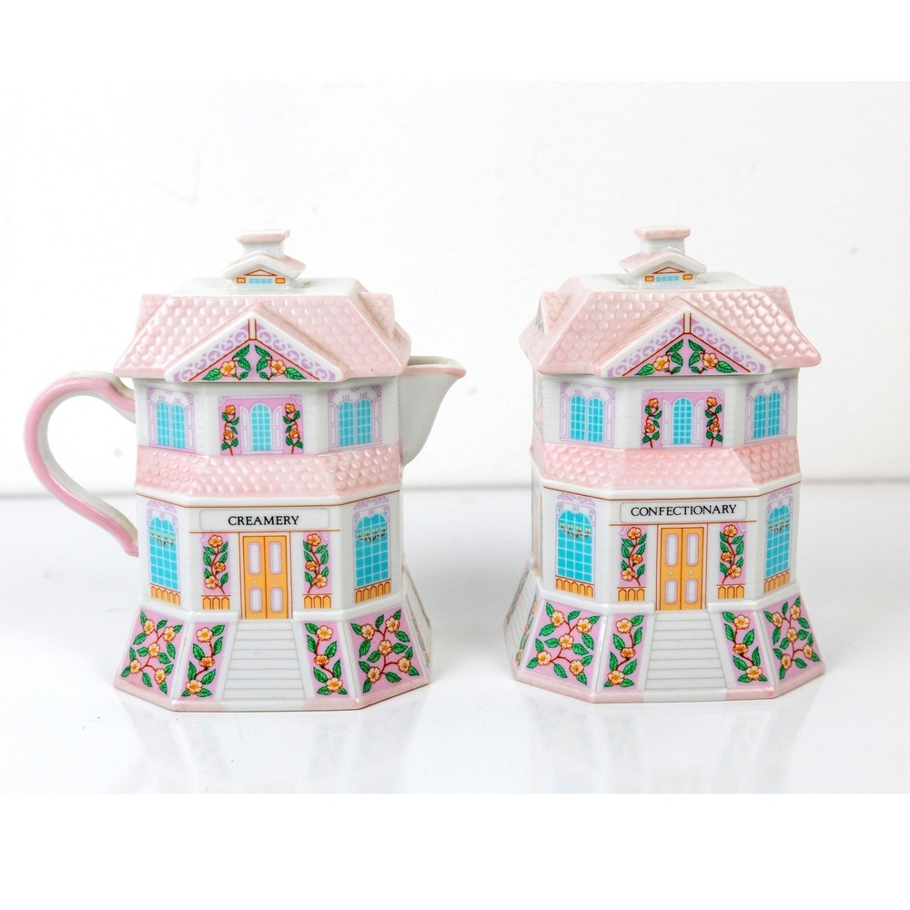 Lenox Village Creamery Confectionary Cream Sugar Set Vintage 1991